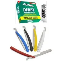Derby Professional Rasierklingen SET Derby Rasierklingen 100er Pack + 1 Stück Rasiermesser - Rasierset, 2-tlg.