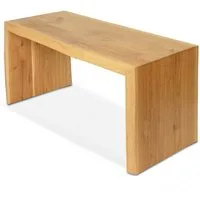 holz4home® Sitzbank Massivholzbank Eiche mit Baumkante I Echtholz Holzbank ohne Lehne, Minimalistisches Design