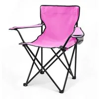 Spetebo Campingstuhl Campingstuhl mit Getränkehalter - pink (Stück, 1 St), Camping Strand und Garten Klappstuhl mit Tragetasche