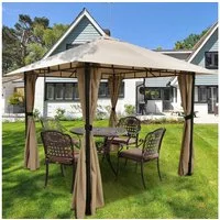 Sekey Pavillon Gartenpavillon 300x300 cm Partyzelt Gartenzelt, mit 4 Seitenteilen, mit 4 Seitenteilen, Wasserdicht, Windfest, Sonnenschutz, Seitenteile mit Reißverschluss
