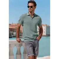 John Devin Poloshirt - sommerliches Strickshirt mit Polokragen mit Polokragen und kleiner Knopfleiste