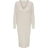 ONLY Shirtkleid Oversized Langarm ONLNEW TESSA für Damen (lang, 1-tlg) Locker geschnitten Fit V-Ausschnitt unifarben wärmend
