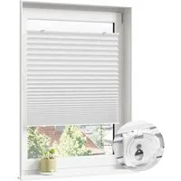 Woltu Plissee, ohne Bohren mit Saugnäpfen, Faltrollo lichtdurchlässig, für Fenster & Tür, Sichtschutz