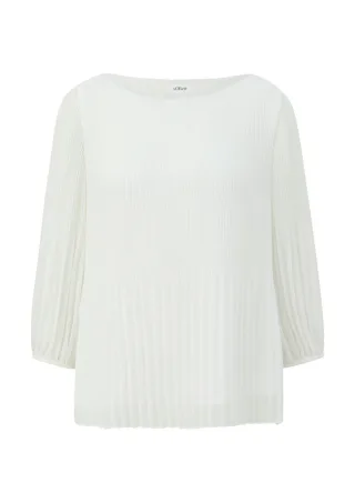 s.Oliver BLACK LABEL - Chiffonbluse mit 3/4-Arm weiß - Gr. - 38