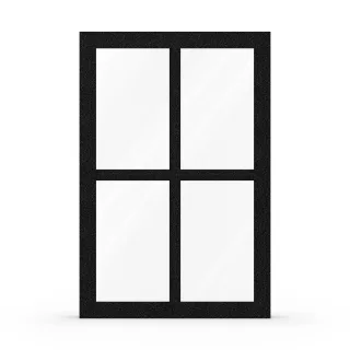 Sprossenfenster Schwarz, Jet Black, Helima Sprosse, PVC, aluplast Ideal 4000, 800 x 1200 mm, einteilig, festverglast, individuell konfigurieren