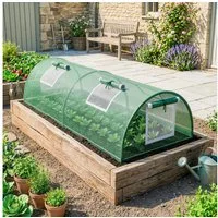 Outsunny Foliengewächshaus UV-beständige Frühbeet für Garten zur Aufzucht, BxTxH: 200 x 80 x 45 cm, BxLxH: 80 x 200 x 45 cm, Mini Tunnelgewächshaus 1-St., Gewächshaus, PE Folie, Grün, 200 x 80 x 45 cm