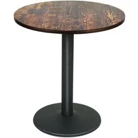 JEOBEST Bartisch Esstisch Rund, Küchentisch Esszimmertisch, Hoher Tisch, Bistrotisch mit Metallbein, Industrieller Stil, Höhe 75CM