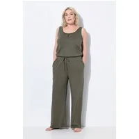 Ulla Popken Overall Jumpsuit Spitze V-Ausschnitt ärmellos