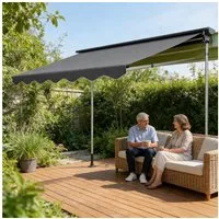 Ferghana Klemmmarkise Klemmmarkise Ohne Bohren, Balkonmarkise Höhenverstellbar (Sonnenschutz Wasserdicht UV-beständig, Sonnenmarkise für Terrasse Balkon Garten) Sichtschutz Markise