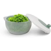 Pro Home Salatschleuder 3D Kurbel, (4 Liter / Ø25cm, 3in1 - Schleuder, Sieb und Salatschüssel), Salattrockner - Schleudern ohne Kraftaufwand, Spülmaschinenfest