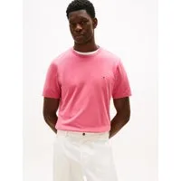 Tommy Hilfiger T-Shirt ESSENTIAL REGULAR FIT SOLID mit Stickerei unifarben, casual, Baumwolle, Rundhals