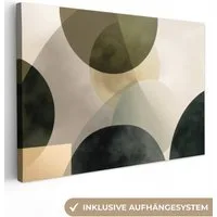 OneMillionCanvasses® Leinwandbild Flugzeuge - Abstrakt - Beige - Kreise, Fotodruck (1 St), Leinwand Bilder Klein, Wand Dekoration Aesthetic 30x20 cm