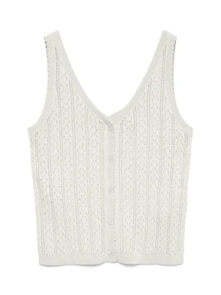 VERO MODA - VMLUX LIGHT SL 2-WAY V-NECK TOP SE Snow White - Gr. - L