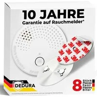 dedura Rauchmelder (Set inkl. Magnethalter mit 10 Jahre Garantie BSI Zertifiziert EN14604)