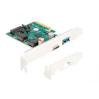 PCI Express x4 Karte zu 1 x extern USB 10 Gbps Type-C Buchse + 1 x extern USB 10 Gbps Typ-A Buchse, USB-Controller
