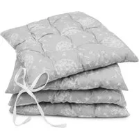 Amilian Stuhlkissen 40x40 mit Bändern - 4er Set Sitzkissen - Outdoor Indoor - Sitzauflage, waschbar