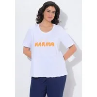 Ulla Popken T-Shirt T-Shirt Struktur Classic V-Ausschnitt Halbarm