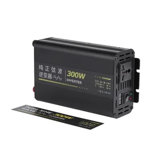 300W Pure Sine Wave Power Inverter 12V 24V to 220V AC Aluminum Alloy Case with Cooling Fan Remote Control High Efficienc