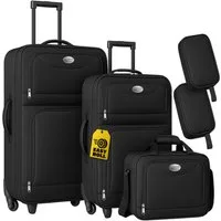 monzana Trolley, 2 Rollen, mit Netzfach Teleskopgriff Reisetasche Rollen Koffer Weichschale
