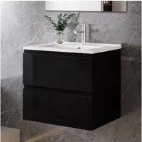 duschspa Waschtisch Waschbecken mit Unterschrank Badmöbel Set Badschrank Waschplatz, Hochglanz, 50-120cm