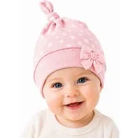 La Bortini Erstlingsmütze Baby Mütze Knotenmütze mit Schleifchen für Neugeborene für Mädchen, 32 33 34 35 36 37 38 39 40 41 42 43 44 45 46 47 48