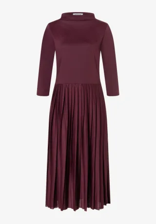 MORE & MORE - Jerseykleid mit Plisseefalten rot - Gr. - 34