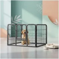 Melko Freigehege Welpenauslauf Freigehege 4 Elemente 91x63x61CM Hund Laufstall, Einfache und schnelle Montage und Demontage