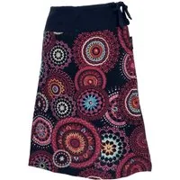 Guru-Shop Minirock Bestickter knielanger Rock, Boho chic, Retro.. alternative Bekleidung