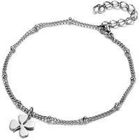 Firetti Fußkette Schmuck Geschenk Körperschmuck Kleeblatt, Panzerkette