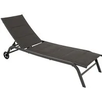DEGAMO Rollliege RIVA, Metall anthrazit, Bezug Kunstgewebe gepolstert grau, verstellbar