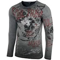 Baxboy Longshirt Herren Longsleeve T-Shirt Moderner Männer Langarmshirt B-704
