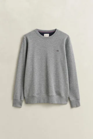 GANT - Shield Rundhals-Sweatshirt grey melange - Gr. - XL