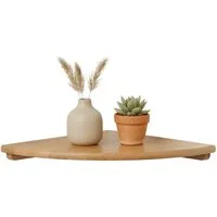 relaxdays Eckregal Wand Walnussholz, natur, 18 cm