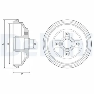 Delphi BREMSTROMMEL Opel Agila Suzuki Splash Swift