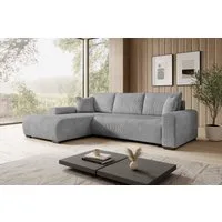 storez24 Ecksofa Ellen, mit Bettkasten und Schlaffunktion, Cordstoff, L-Form, bequem