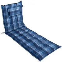 LILENO HOME Liegenauflage perfekt für Strandliegen, Sonnenliege Auflage, Gartenliege Auflage, (1er Set), Polsterauflage Karo Blau, Auflagen für Gartenliegen