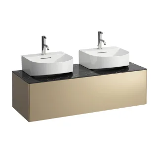 LAUFEN Waschtischunterschrank SONAR f.HWB H816341/2 1 Schubl 1175x455 Ausschn li Gold&NeroMarquin H4054540341401