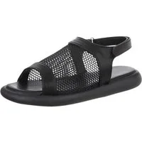Ital-Design Modische Damen Sandalen mit Mesh-Oberfläche für den Sommer Riemchensandalette (89852444) Flach Riemchensandalen in Schwarz