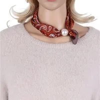 MIRROSI Nickituch Schmales Halstuch mit magnetischem Clip, Damen Halstuch deal für Frühling,Sommer, Herbst