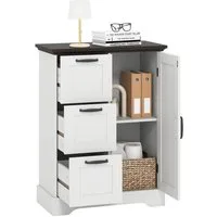 COSTWAY Kommode, Buffetschrank mit Tür & 3 Schubladen Sideboard 60x30x80cm