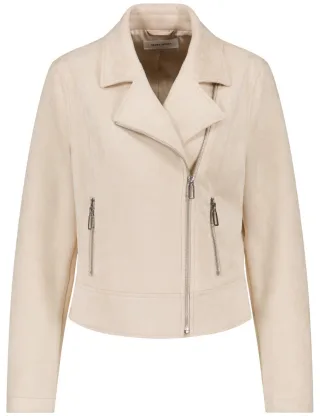 GERRY WEBER Collection - Bikerjacke aus Velours beige - Gr. - 44