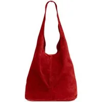 Caspar Schultertasche große Damen Wildleder Tasche Hobo Bag - CLASSIC LINE - Modell No.767, angenehm leicht, ohne Innenfutter, mit Sicherheitsfach, 100% Echtleder
