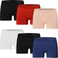 emeco Boxershorts 6 Damen Boxershorts Slips Panty Hot Pants Hipster Unterwäsche uni 3007