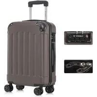 YONSLY Hartschalen-Trolley Premium Hartschalen-Reisekoffer Trolley Kabinenkoffer, 4 Rollen, TSA-Schloss, YKK-Reißverschluss, austauschbare Rollen & Griffe