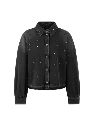 Marc Cain Sports - Jeanshemd mit Schmucksteinen black new - Gr. - 40