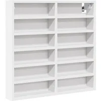 vidaXL Regal Vitrinenschrank Weiß 60x8,5x58 cm Holzwerkstoff, 1-tlg.