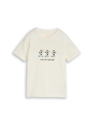 tom tailor kids - T-Shirt mit Fußball-Print Wool White - Gr. - 110