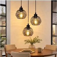 Nettlife Pendelleuchte Schwarz Esstisch Vintage Metall E27 Hängelampe Retro Hängeleuchte, LED wechselbar, für Esstisch Küche Esszimmer Wohnzimmer Arbeitszimmer Büro