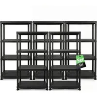 ONDIS24 Steckregal 5x Kunststoffregal, 60 x 30 x 131 (H) cm, 4 Böden, Schwerlastregal, bis zu 80 kg, Regal, Lagerregal - 5er Pack