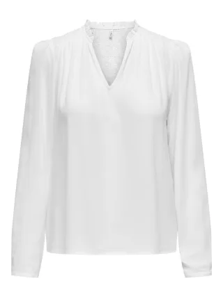 ONLY - ONLNICKI FR L/S LACE TOP CS PTM cloud dancer - Gr. - M